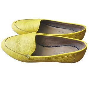 Talbots Women's Moccasin Loafers US 6M Yellow Genuine Leather Driving Shoes